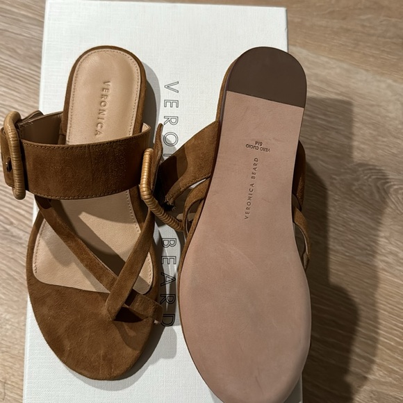 Veronica beard Salva caramel  cross sandals 5 - Picture 2 of 6